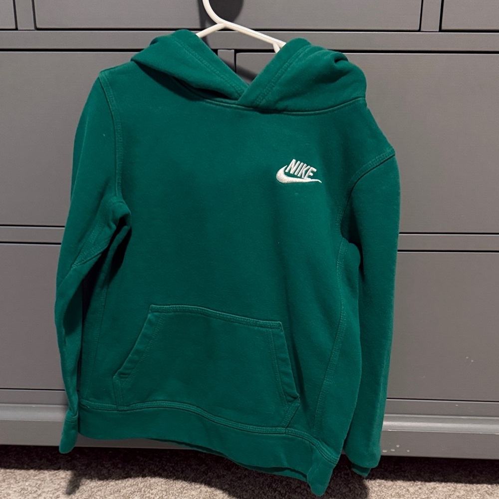 Nike True Green Kids Hooded Sweatshirt with White Logo